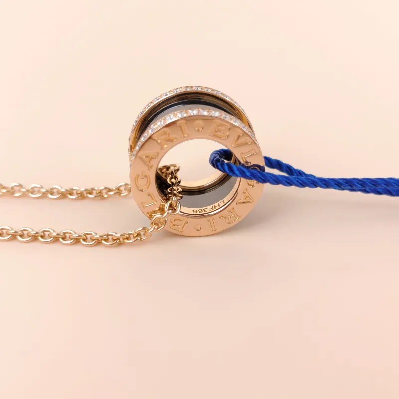 Bvlgari Necklace B.ZERO1Collection Black Pavé Diamond Rose Gold Rose Gold Diamond18KR ose Gold One Size 45cm — cover view 9 of 11