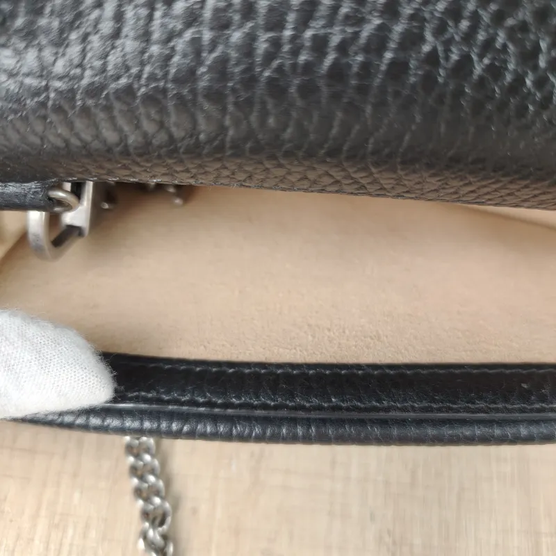 GUCCI Crossbody Bag Dionysus Black Calfskin Mini 16.5 × 4.5 × 10 cm — detail view 4 of 13