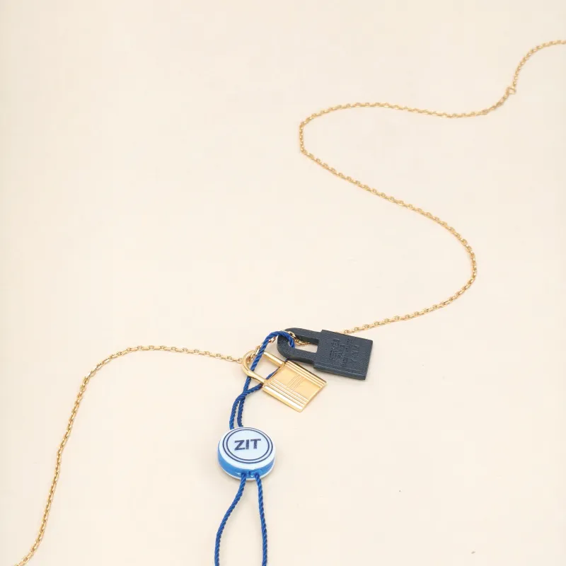 Hermès Necklace O'Kelly Necklace Gold Black One Size48cm — cover view 6 of 10