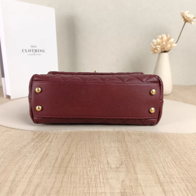 Chanel Crossbody Bag Coco Handle​Burgundy Calfskin Small24 × 10 × 14 cm — cover view 4 of 5