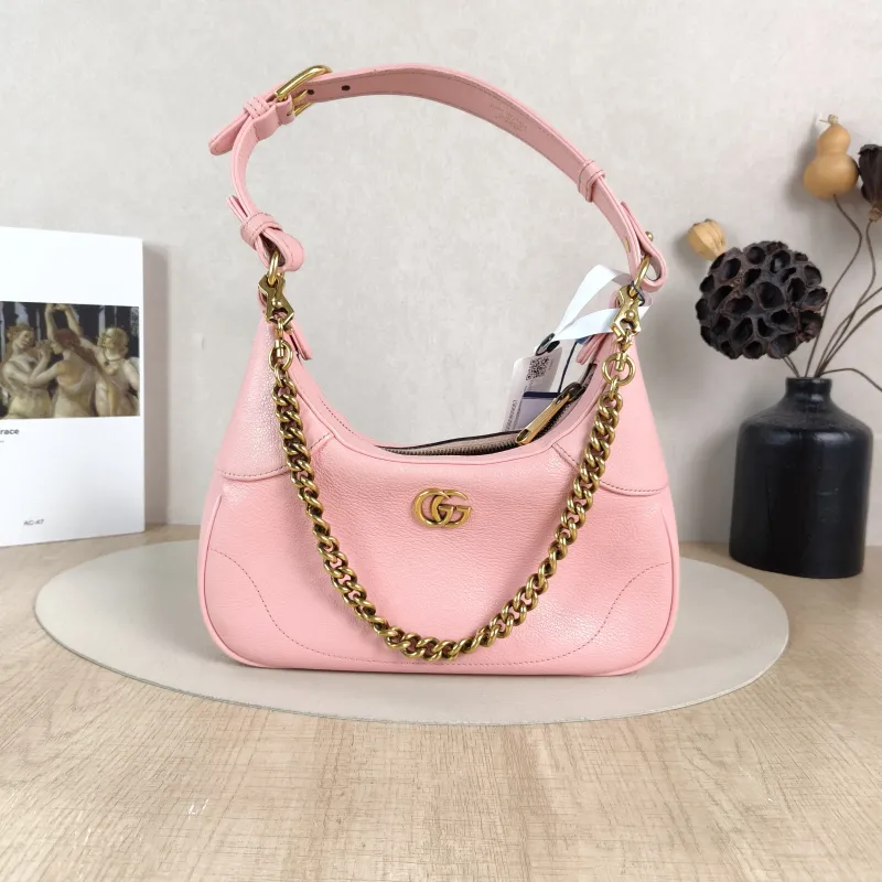 GUCCI Shoulder Bag Aphrodite Hobo Pink Calfskin Small25 × 7 × 19 cm