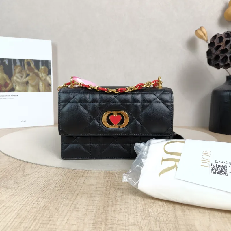 DIOR Crossbody Bag Miss Caro Chain Bag Black Lambskinmini18 × 5.5 × 12 cm — cover view 6 of 6