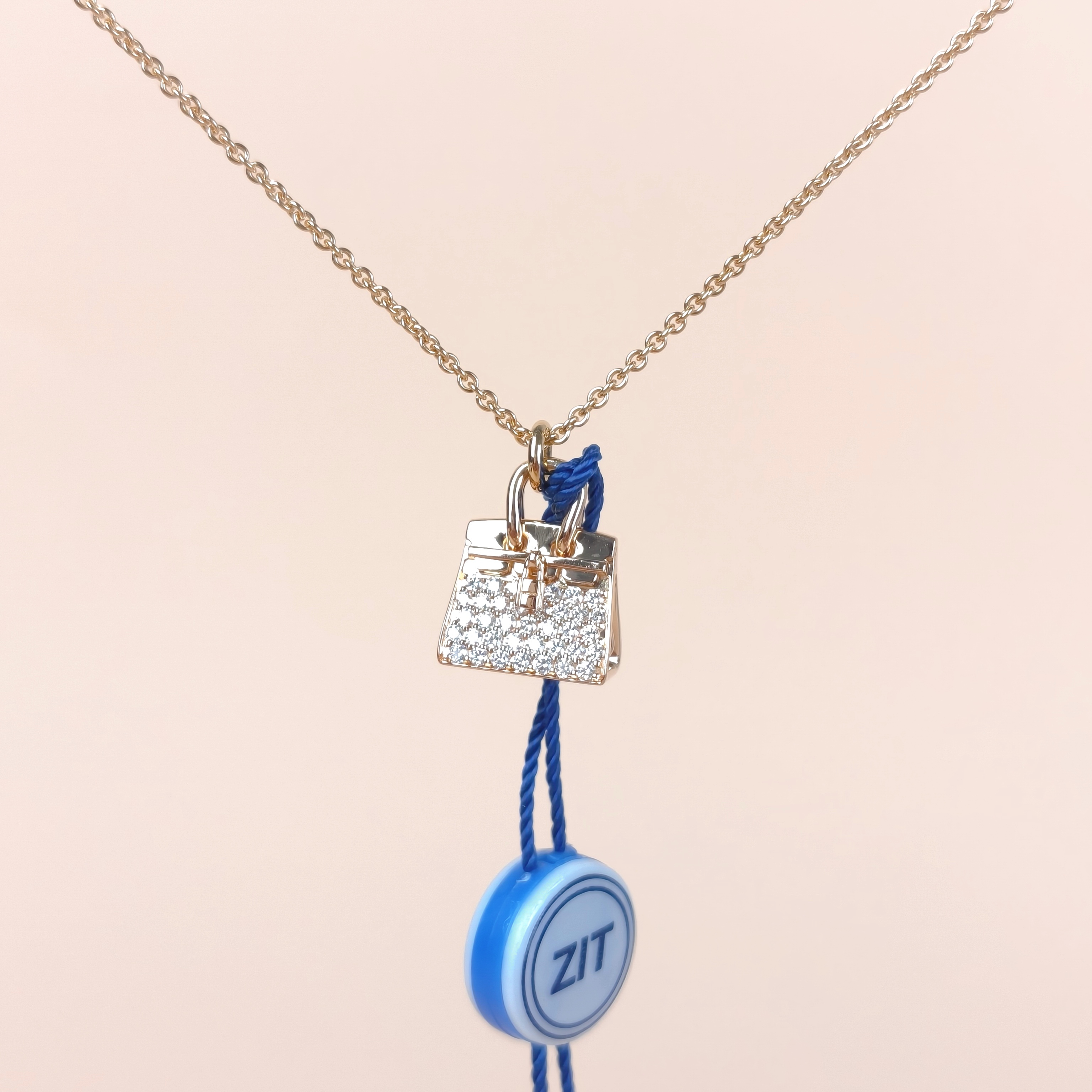 Hermès Necklace Amulettes Kelly Necklace Rose Gold Diamond18KR ose Gold One Size40cm
