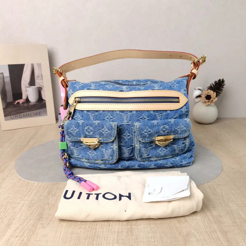 Louis Vuitton Shoulder Bag Baggy hobo Shoulder Bag Blue One Size 30 × 13 × 22 cm — cover view 6 of 6