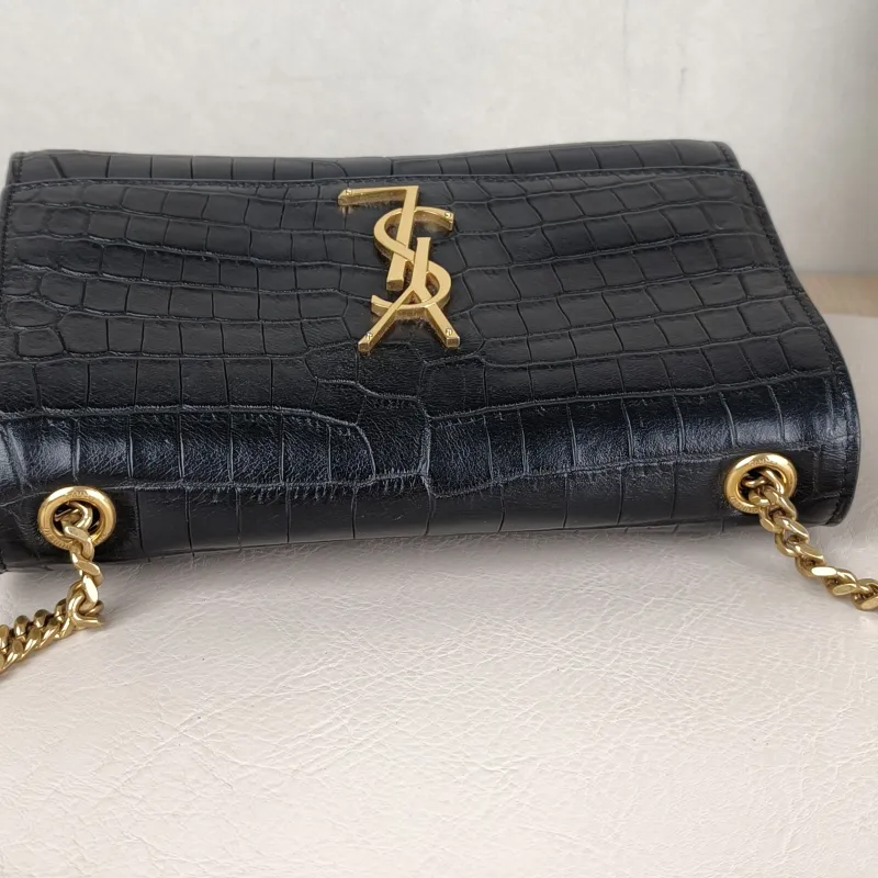 SAINT LAURENT Crossbody Bag SUNSET Black with Gold-Tone Hardware Calfskin Small19.5 × 8 × 14 cm — detail view 2 of 13