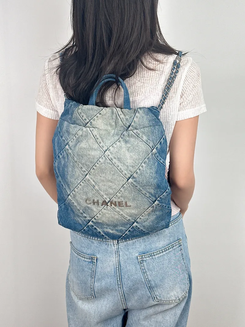 Chanel Backpack22Bag Backpack Blue Small29 × 8 × 34 cm — on-model view 2 of 2