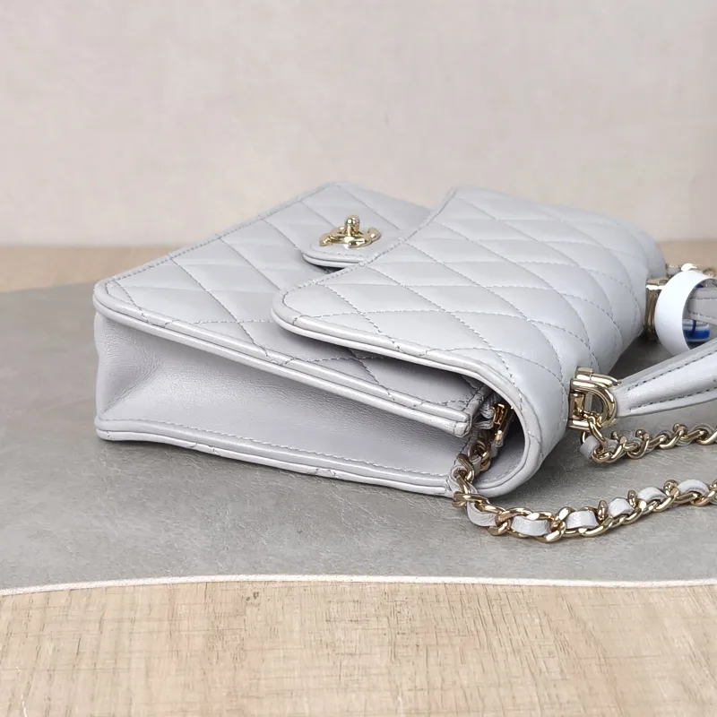 Chanel Backpack Backpack Grey Lambskin One Size 18.2 × 5 × 14 cm — detail view 11 of 11