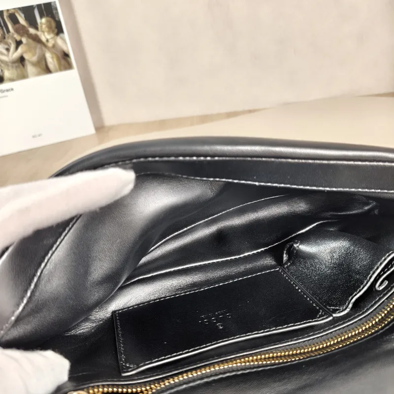 GUCCI Crossbody Bag GG Milano Collection Shoulder Bag Black Lambskin Small 26 × 6 × 14 cm — detail view 10 of 13
