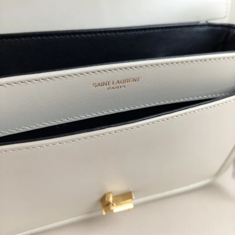 SAINT LAURENT Crossbody Bag Solferino Box Shoulder Bag White Calfskin 23 × 5.5 × 16 cm — detail view 12 of 12