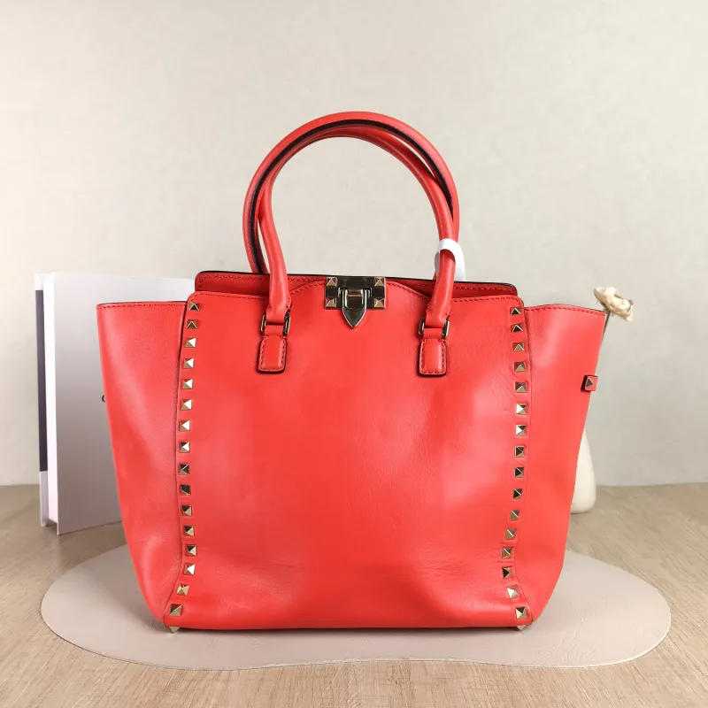 Valentino Top Handle Bag Tote Bag Red Calfskin One Size26 × 12 × 25 cm — cover view 4 of 5