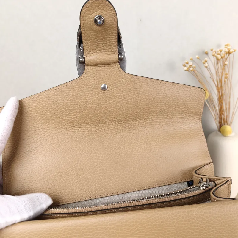GUCCI Top Handle Bag Dionysus Edition Brown Calfskin Medium 28 × 9 × 17 cm — detail view 1 of 15