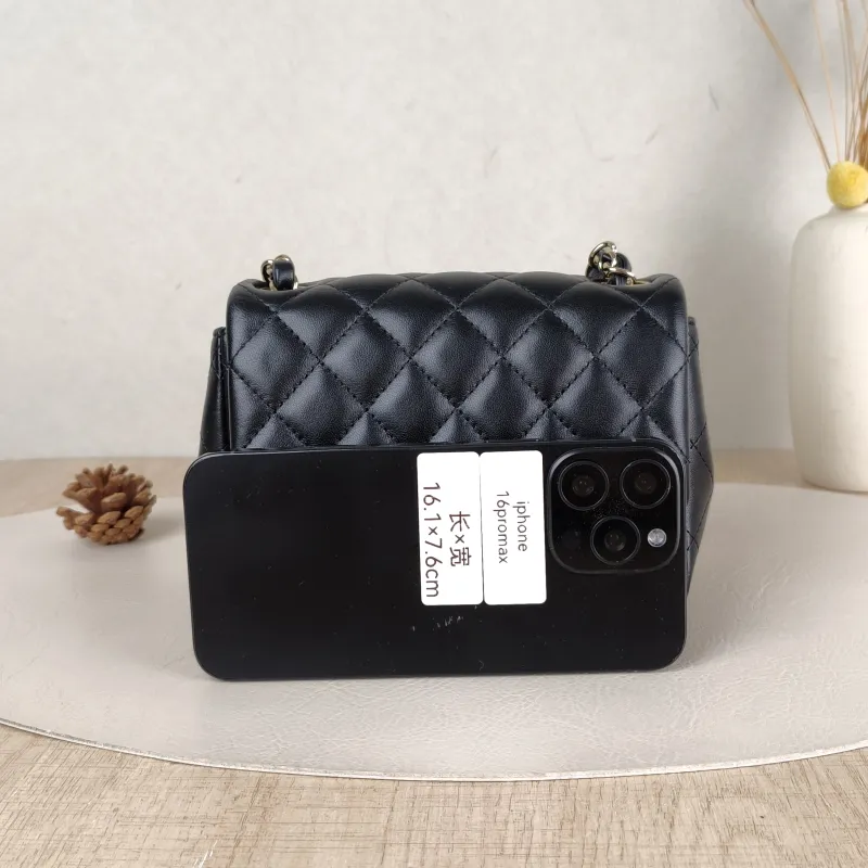Chanel Crossbody Bag Classic Flap Mini CF Mini Black Lambskin One Size17 × 8 × 13.5 cm — cover view 4 of 5