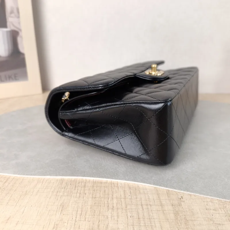 Chanel Crossbody Bag Classic Flap CF Black Lambskin Small 23 × 6 × 14.5 cm — detail view 11 of 12