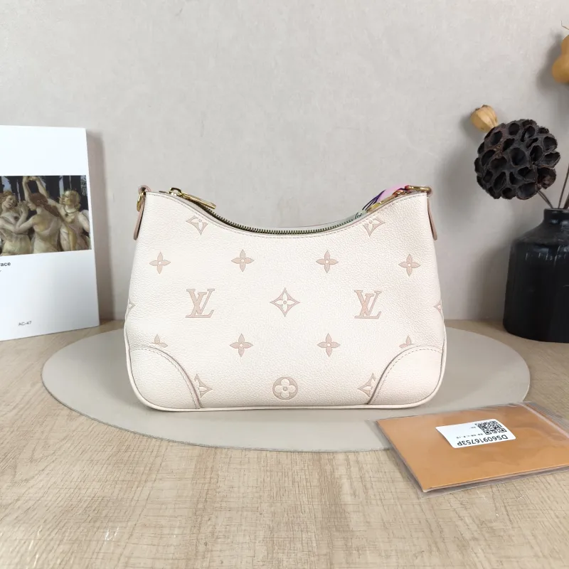 Louis Vuitton Crossbody Bag Boulogne Beige Monogram Empreinte Embossed Calfskin Small 26 × 9.5 × 16 cm — cover view 3 of 6