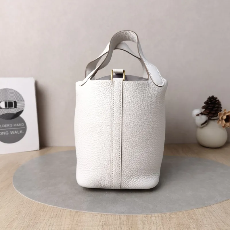 Hermès Top Handle Bag Picotin Lock 18 18M4 Grey Taurillon Clemence TC Calfskin Small18 × 13 × 18 cm — cover view 6 of 6