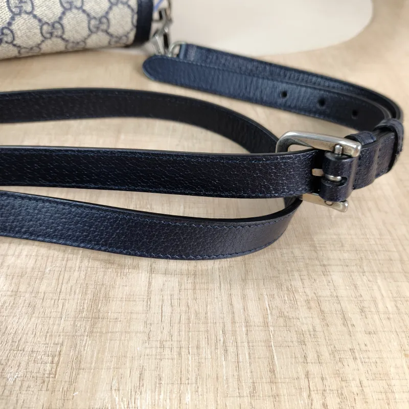 GUCCI Crossbody Bag Horsebit 1955 Horsebit Small Blue Monogram PVC Small 20.5 × 5 × 14.5 cm — detail view 4 of 12