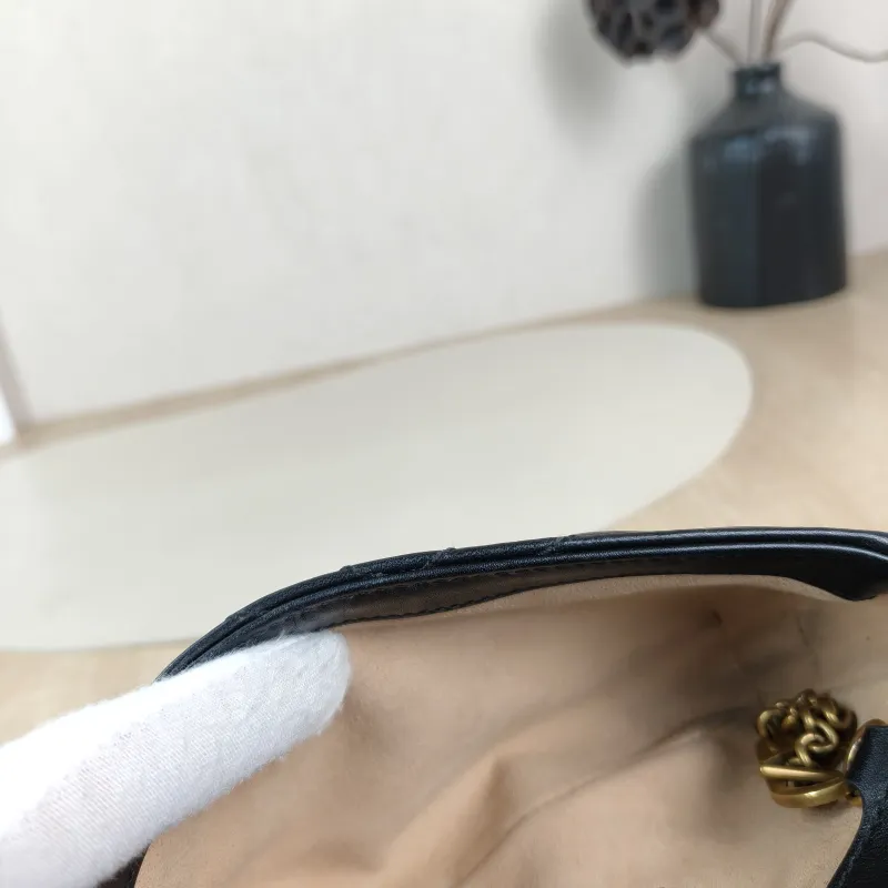 GUCCI Crossbody Bag GG Marmont Mini Marmont Mini Black Calfskin Mini 16.5 × 4.5 × 9.5 cm — detail view 3 of 12