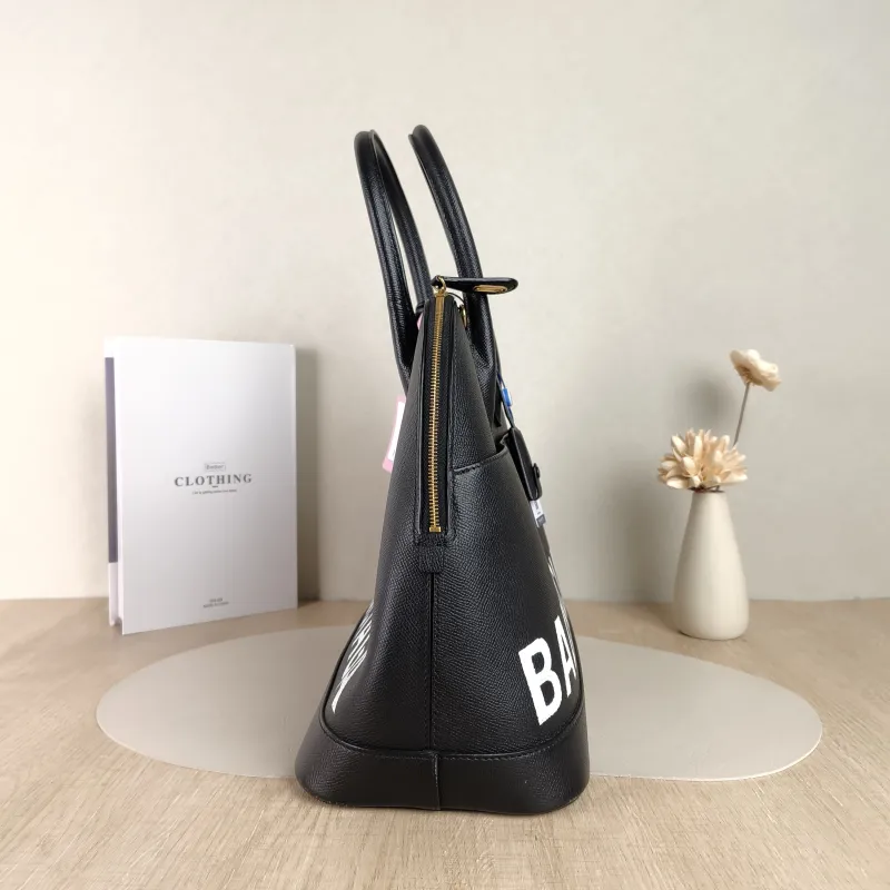 BALENCIAGA Top Handle Bag Ville Dome Bag Black Calfskin Medium 36 × 13 × 29 cm — detail view 9 of 12