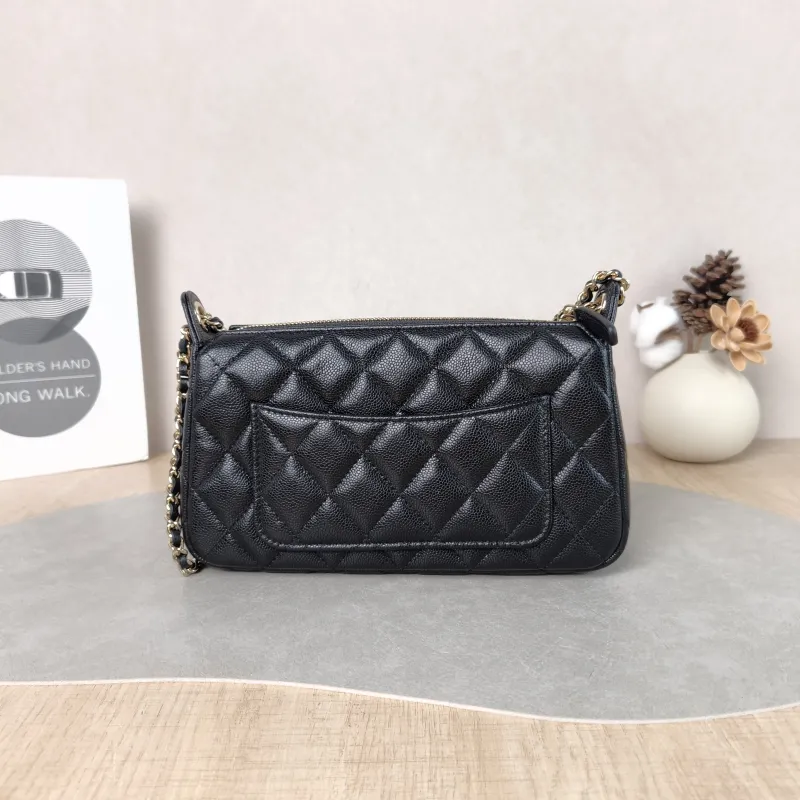 Chanel Crossbody Bag Black Grained Calfskin 21 × 5.5 × 12 cm — cover view 6 of 6