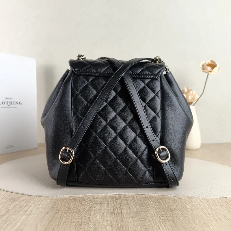 Chanel Backpack Duma Black Calfskin Large 21 × 13 × 23 cm — cover view 4 of 5