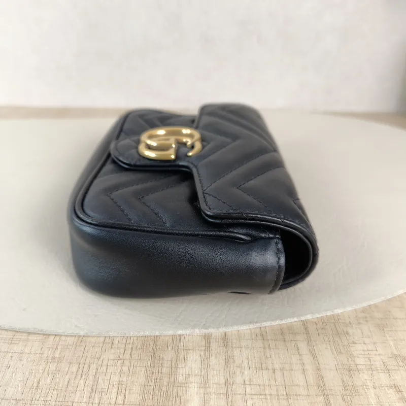 GUCCI Crossbody Bag GG Marmont Mini Marmont Mini Black Calfskin Mini 16.5 × 4.5 × 9.5 cm — detail view 11 of 11