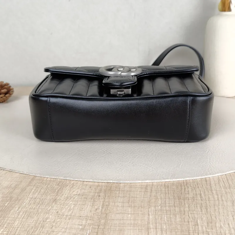 GUCCI Crossbody Bag GG Marmont Small Marmont 22 Black Calfskin Small 22 × 6 × 13 cm — cover view 5 of 5