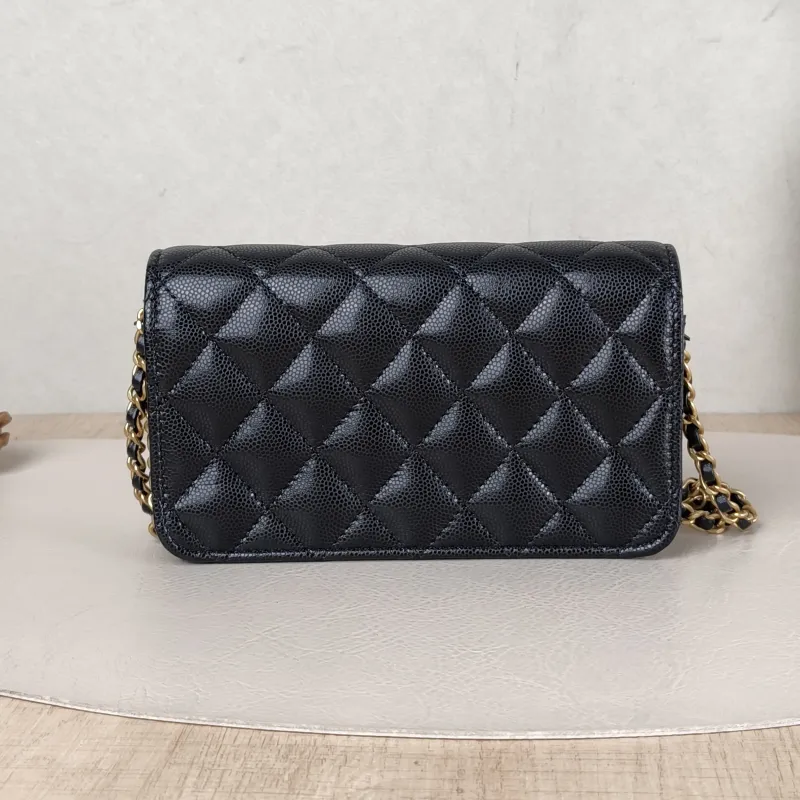 Chanel Crossbody Bag Black Grained Calfskin 17 × 4 × 9 cm — cover view 6 of 6