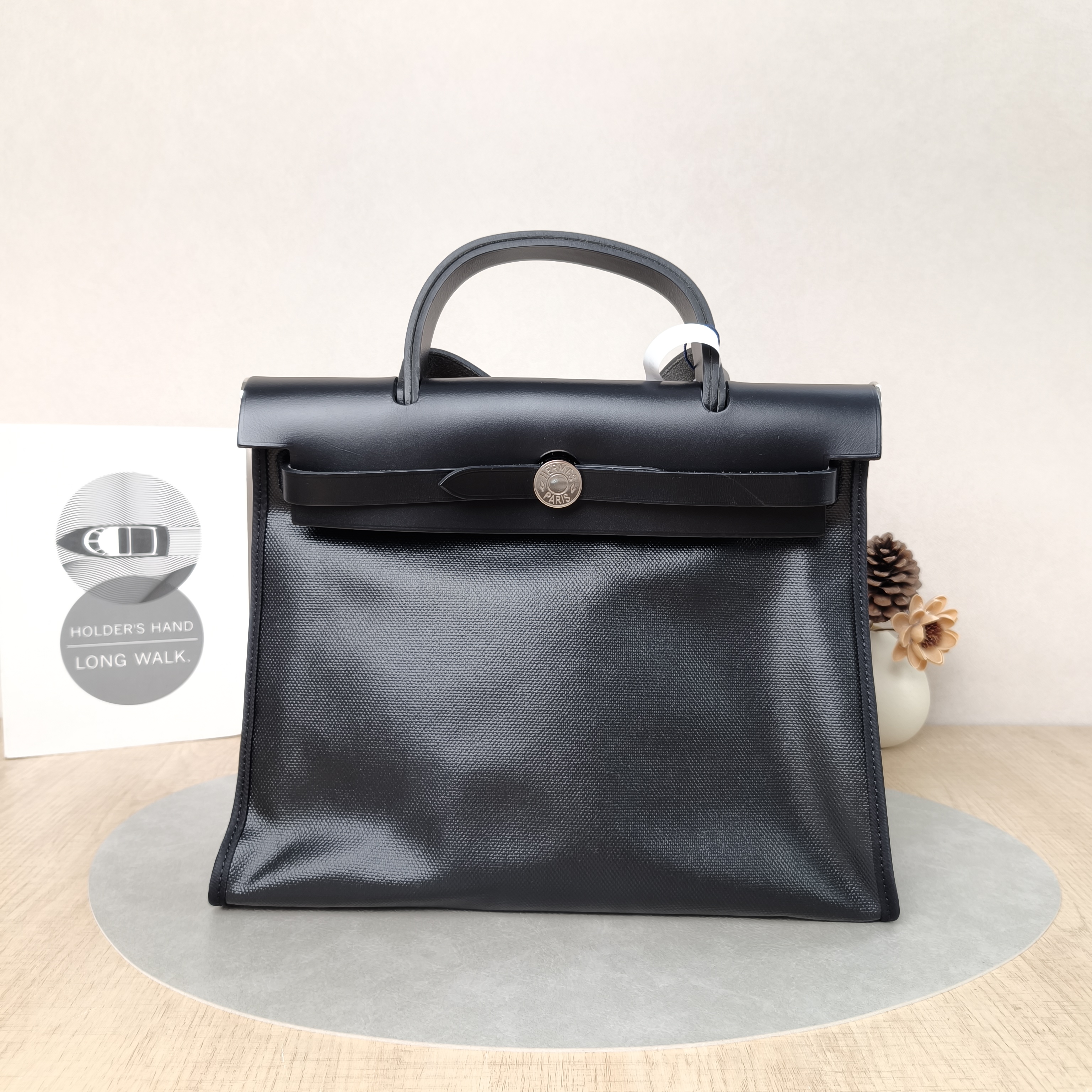 Hermès Crossbody Bag Herbag 31Black PVC Medium30.5 × 11 × 25.5 cm