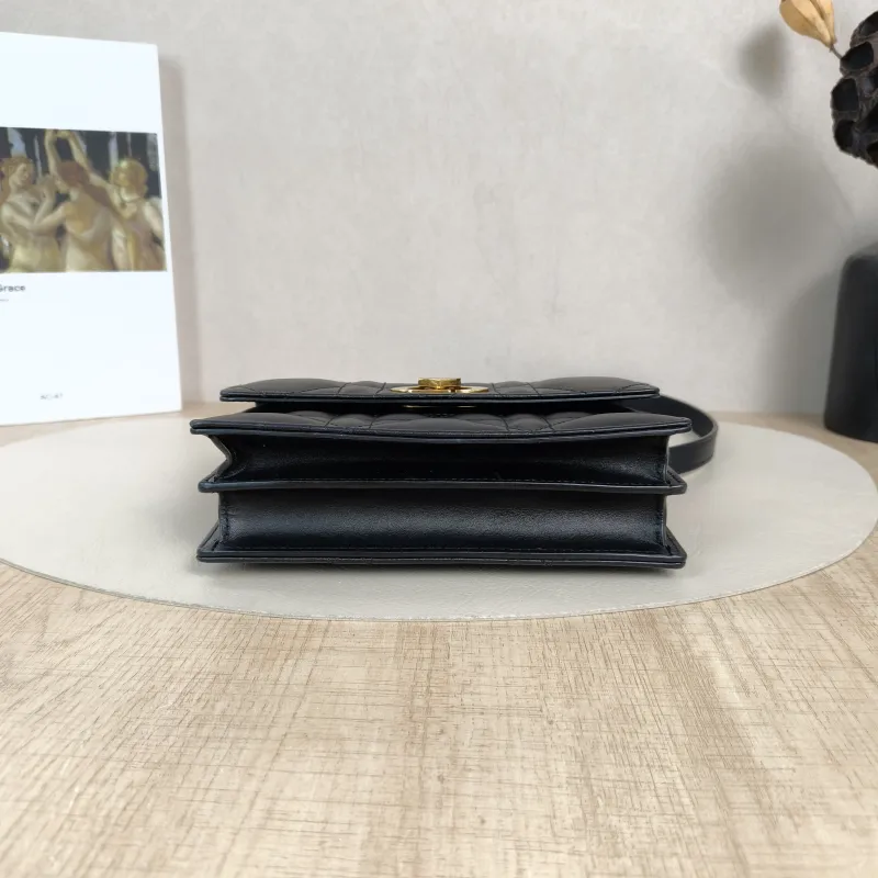 DIOR Crossbody Bag Miss Caro Chain Bag Black Lambskinmini18 × 5.5 × 12 cm — cover view 5 of 6