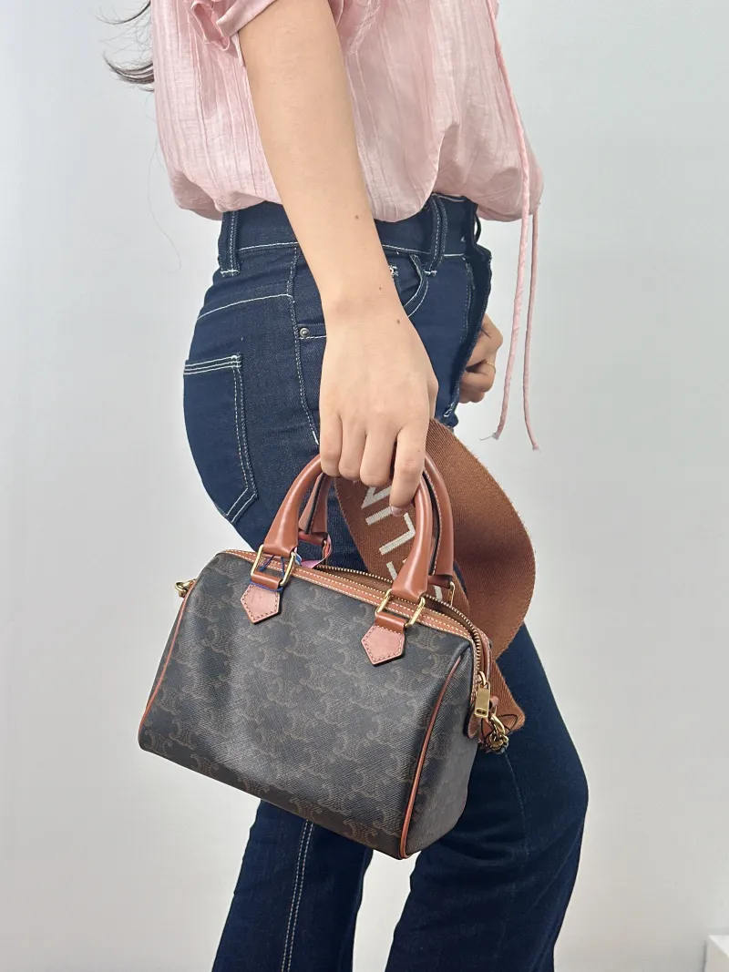 CELINE Crossbody Bag Monogram PVC Small 20 × 10.5 × 15.5 cm — on-model view 1 of 2