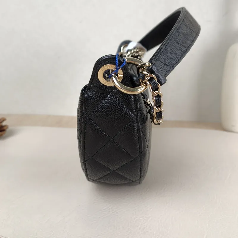 Chanel Crossbody Bag Top Handle Crossbody Bag Black Grained Calfskin 22 × 5.5 × 12 cm — detail view 4 of 12