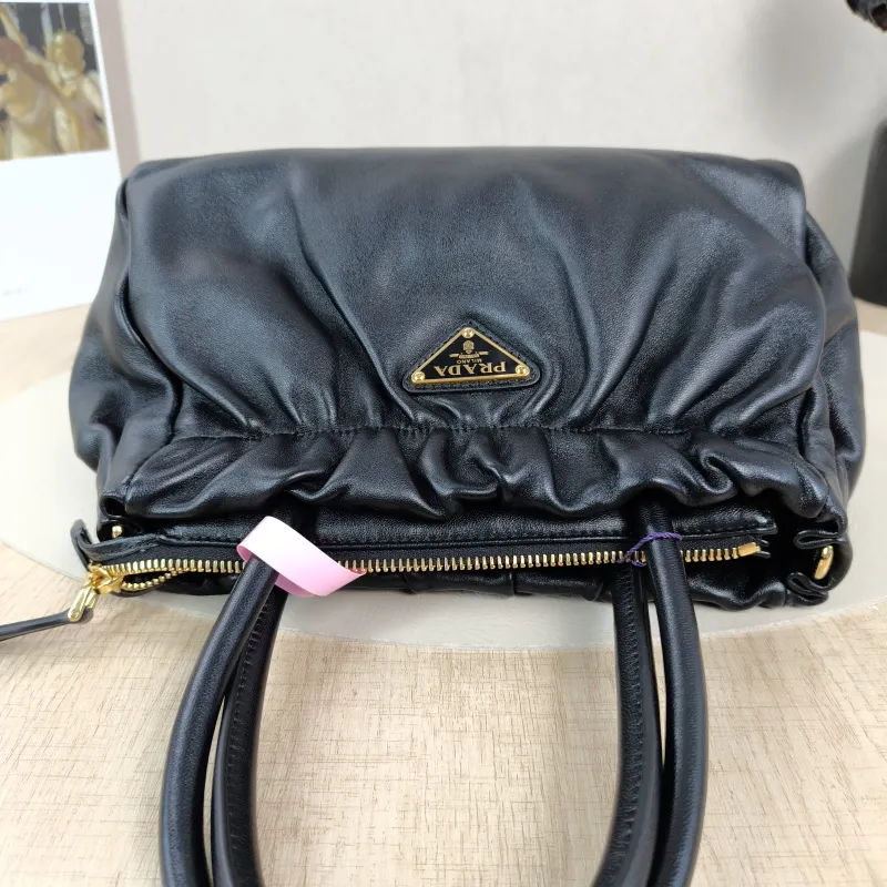 PRADA Crossbody Bag Black with Gold-Tone Hardware Crossbody Bag Black Lambskin One Size26 × 11 × 17 cm — detail view 4 of 12