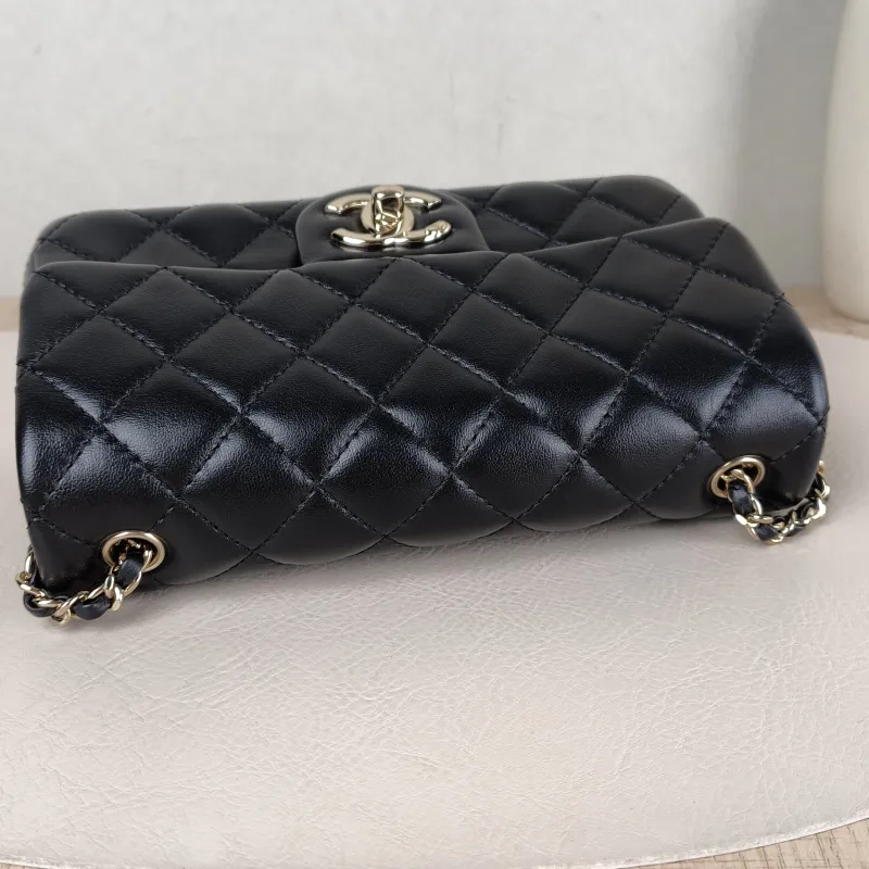 Chanel Crossbody Bag Classic Flap Large Mini CF Mini C Black SL ambskin mini 20 × 6 × 12 cm — detail view 12 of 15
