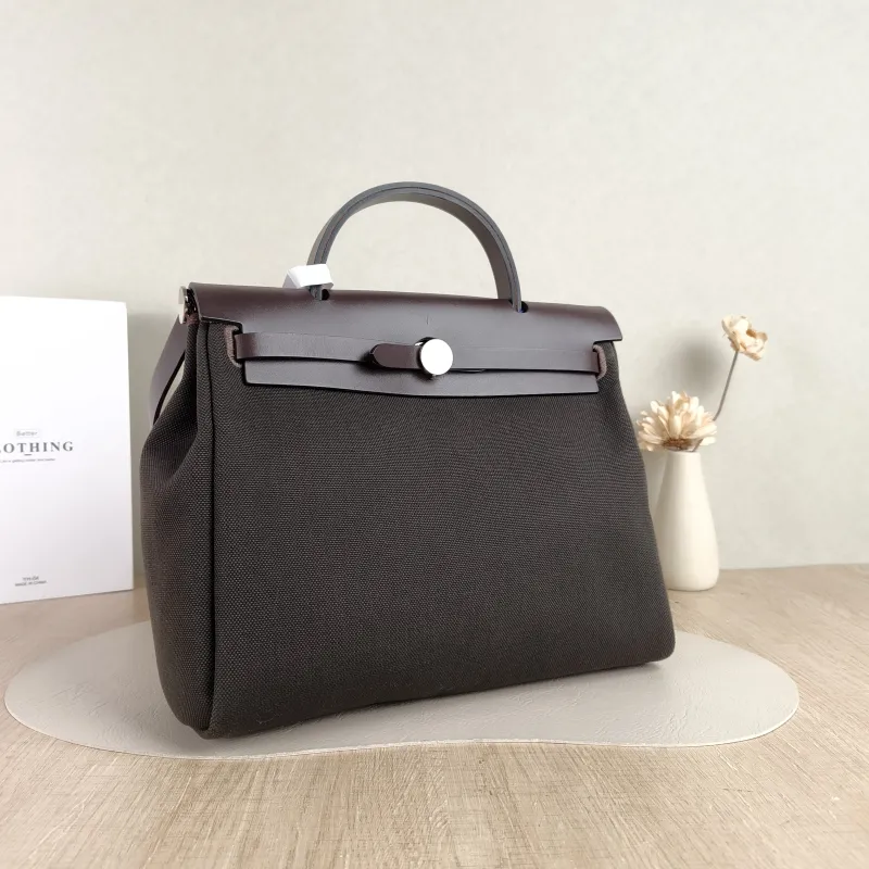 Hermès Crossbody Bag Herbag 31 Colorblock Canvas · Calfskin Medium 30.5 × 11 × 25.5 cm w — cover view 2 of 5