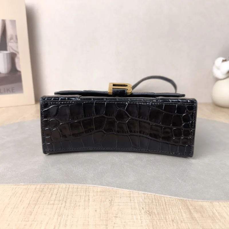 BALENCIAGA Crossbody Bag Hourglass Hourglass Bag Black Calfskin XS 19 × 8 × 13 cm — cover view 3 of 5