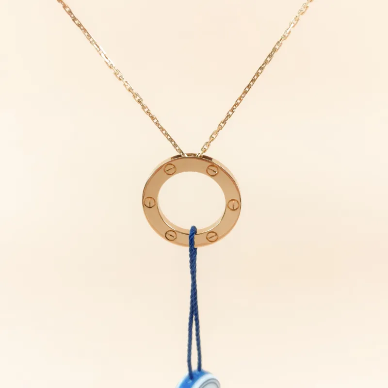 CARTIER Necklace LOVE Collection Pendant Yellow Gold 18KY ellow Gold Large42cm