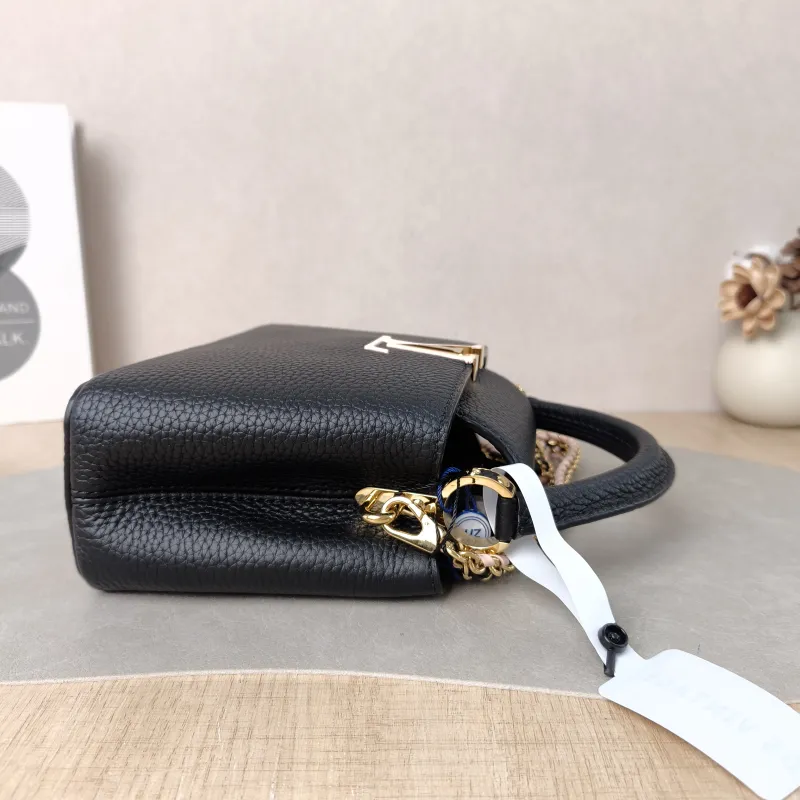 Louis Vuitton Shoulder Bag Capucines Black Pink Calfskin Mini 21 × 8 × 14 cm — detail view 1 of 14