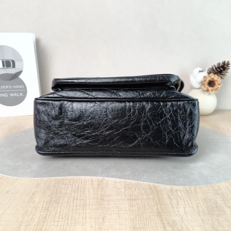 SAINT LAURENT Crossbody Bag Niki Black D Waxed Leather Calfskin Medium 28 × 8.5 × 20 cm — cover view 2 of 5