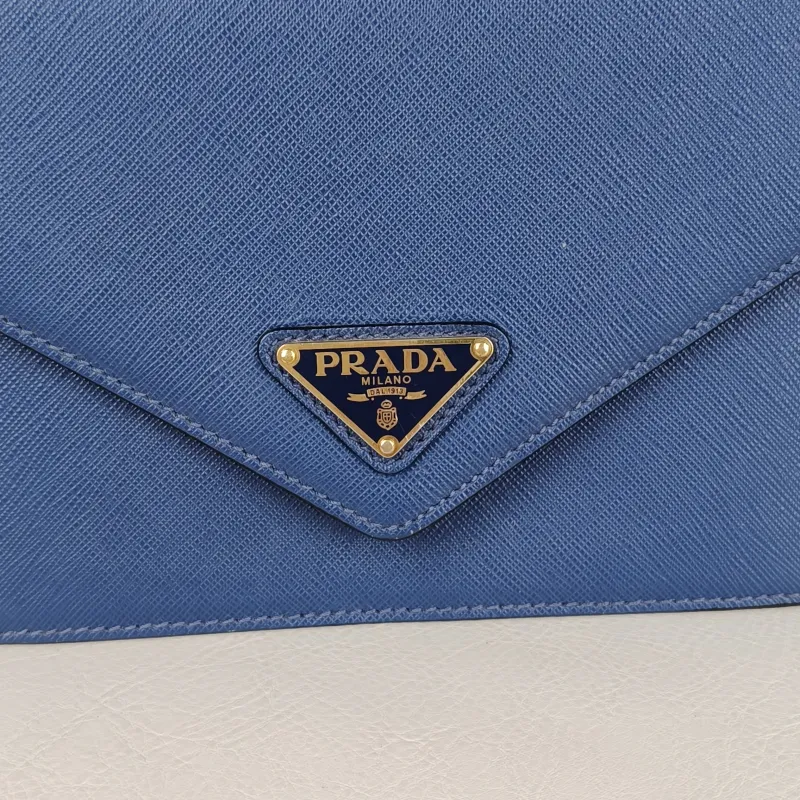 PRADA Crossbody Bag Crossbody Bag Clutch Blue Calfskin One Size20 × 7 × 14 cm — detail view 4 of 11