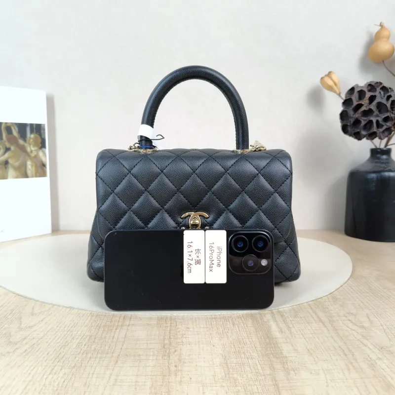 Chanel Top Handle Bag Coco Handle​Black Grained Calfskin Small24 × 10 × 14 cm — cover view 5 of 6