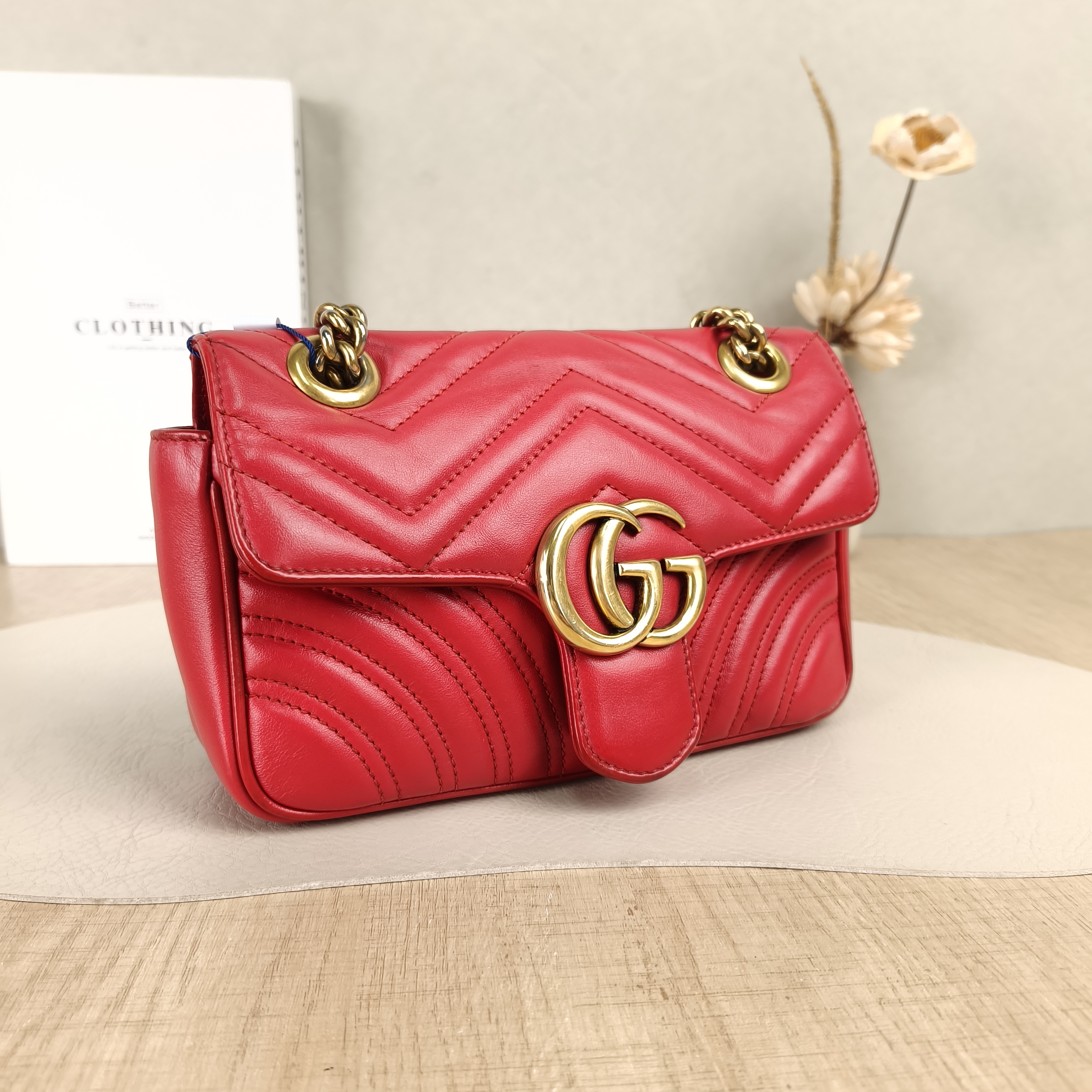 GUCCI Crossbody Bag GG Marmont Small Marmont 22Red Calfskin Small22 × 6 × 13 cm — cover view 5 of 5