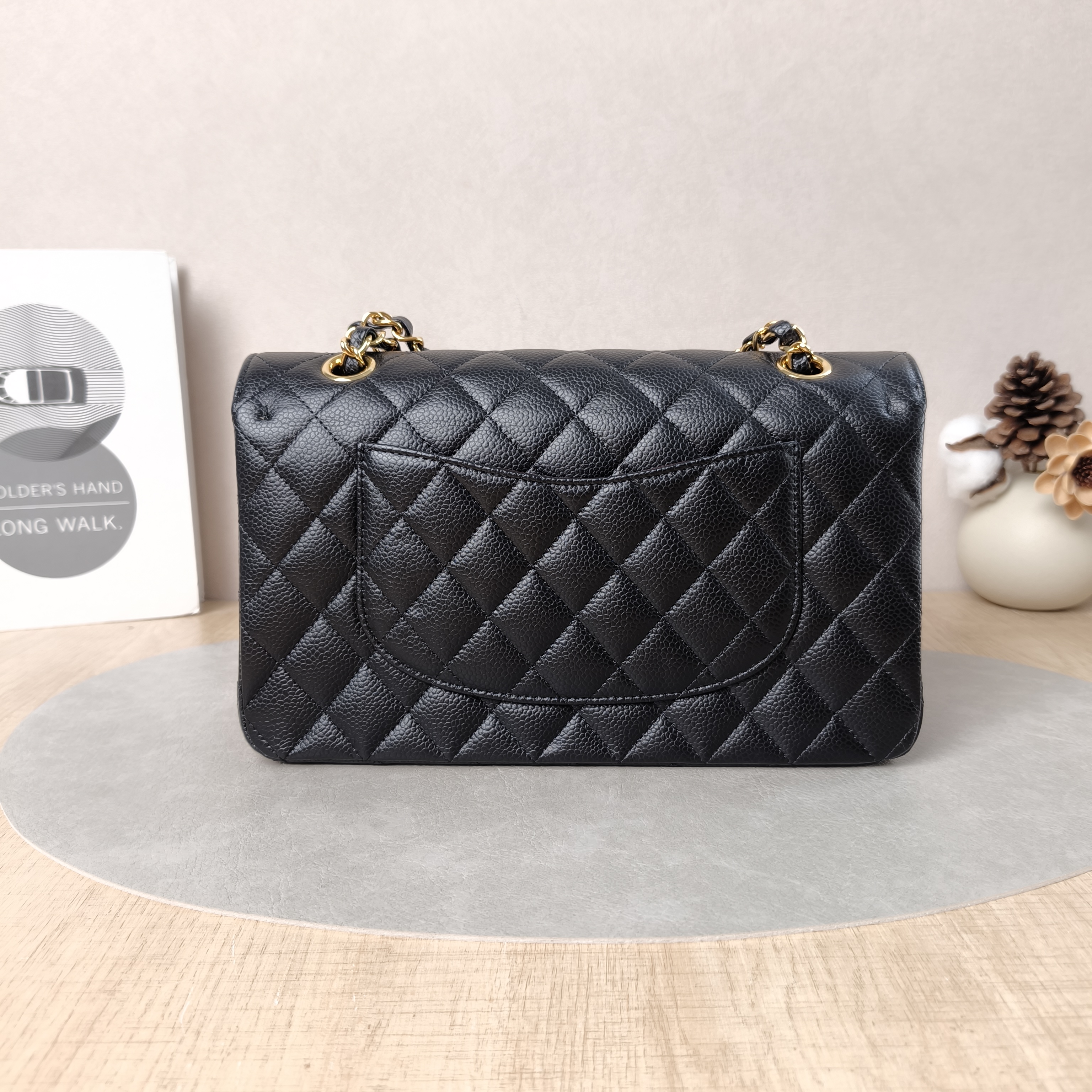Chanel Crossbody Bag Classic Flap CF Black Grained Calfskin Medium25.5 × 6.5 × 15.5 cm — cover view 5 of 5