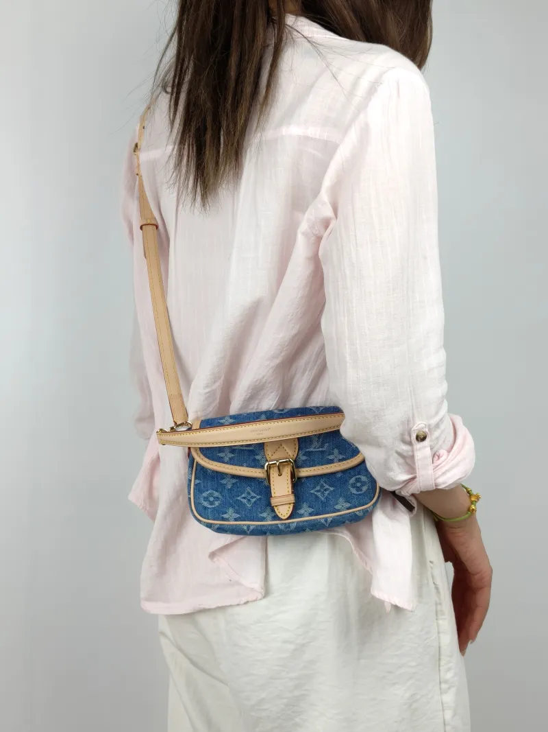 Louis Vuitton Crossbody Bag Diane Baguette Bag Blue nano 19 × 6 × 10.5 cm — on-model view 1 of 3