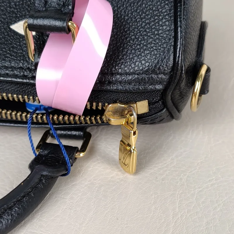 Louis Vuitton Crossbody Bag Speedy Nano Black · White Monogram Empreinte Embossed Calfskin nano 16 × 7.5 × 10 cm — detail view 4 of 10