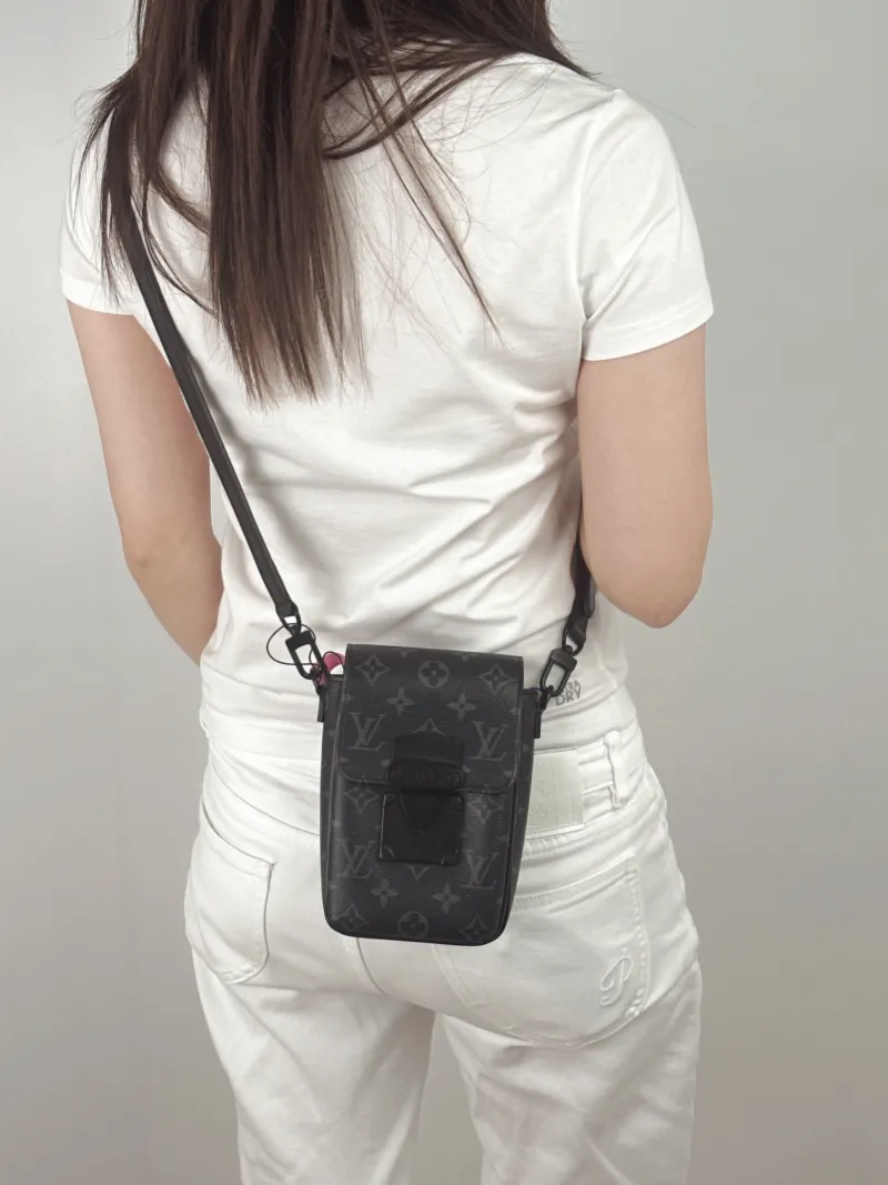 Louis Vuitton Crossbody Bag S-Lock Vertical Box Monogram PV Cmini12 × 7 × 19 cm — on-model view 2 of 2
