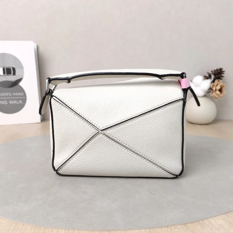 LOEWE Crossbody Bag Puzzle White Calfskin Mini 18 × 8 × 12.5 cm — cover view 5 of 5