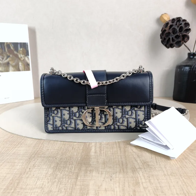 DIOR Crossbody Bag 30 Montaigne East-West 30 Blue Canvas， Small 21 × 6 × 12 cm — cover view 3 of 6