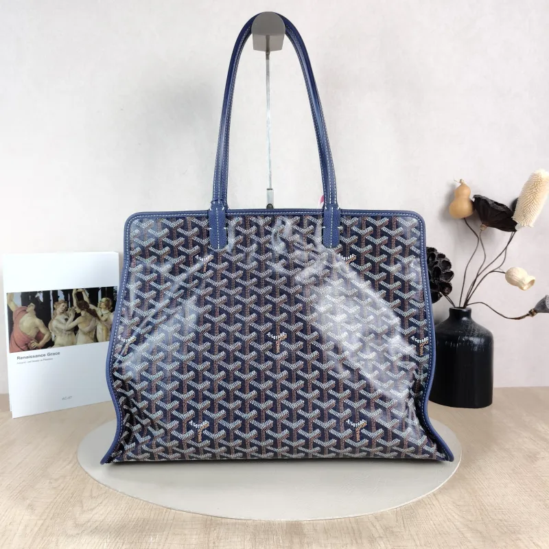 GOYARD Top Handle Bag hardy y tote Blue PVC Small 40 × 17 × 31 cm