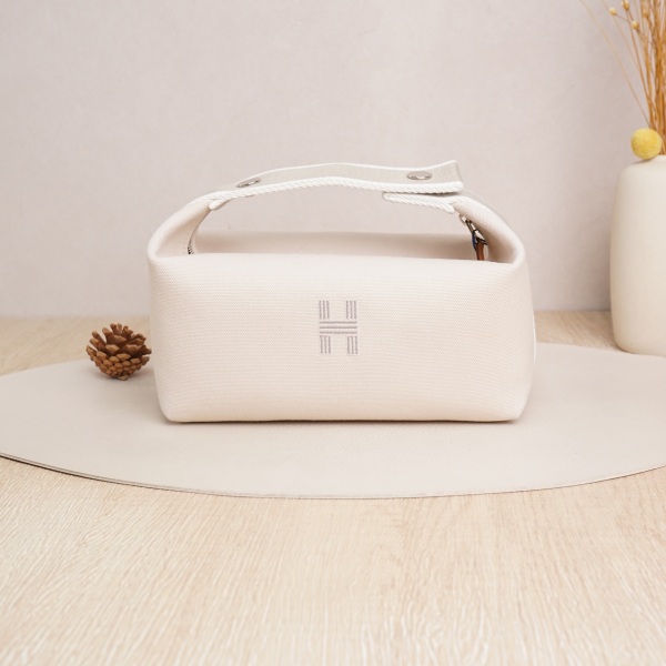 Hermès Top Handle Bagbride-a-brac Beige Canvas21 × 12 × 17 cm