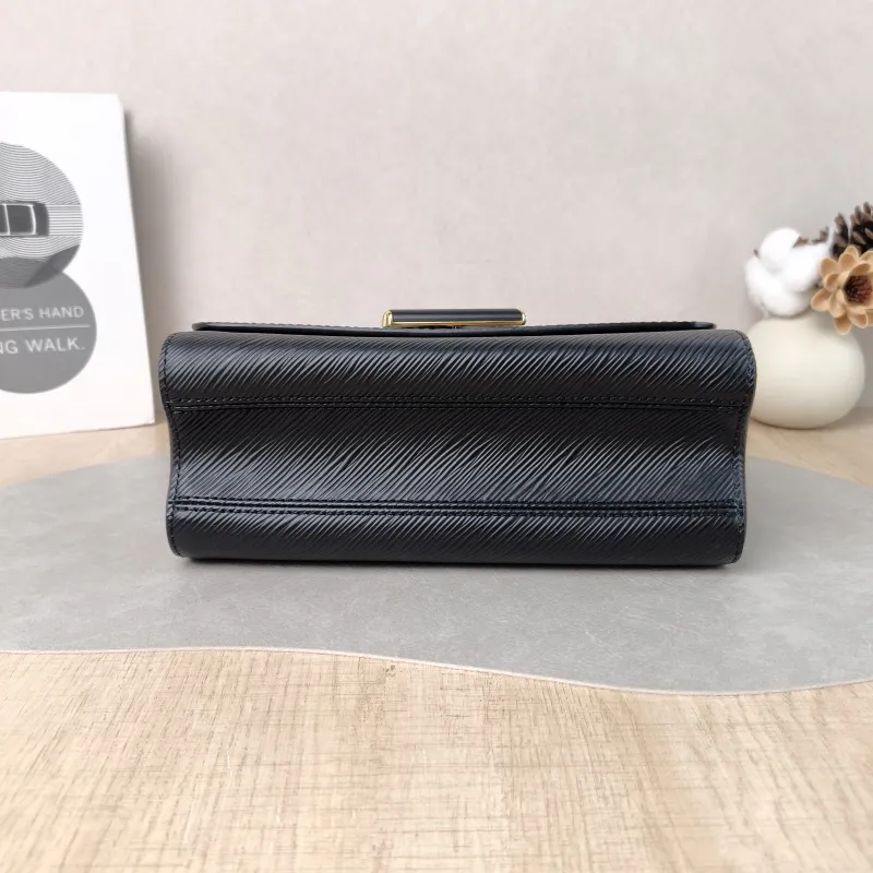 Louis Vuitton Crossbody Bag Twist Black Epi Embossed Calfskin Medium 23 × 9.5 × 17 cm — cover view 3 of 5
